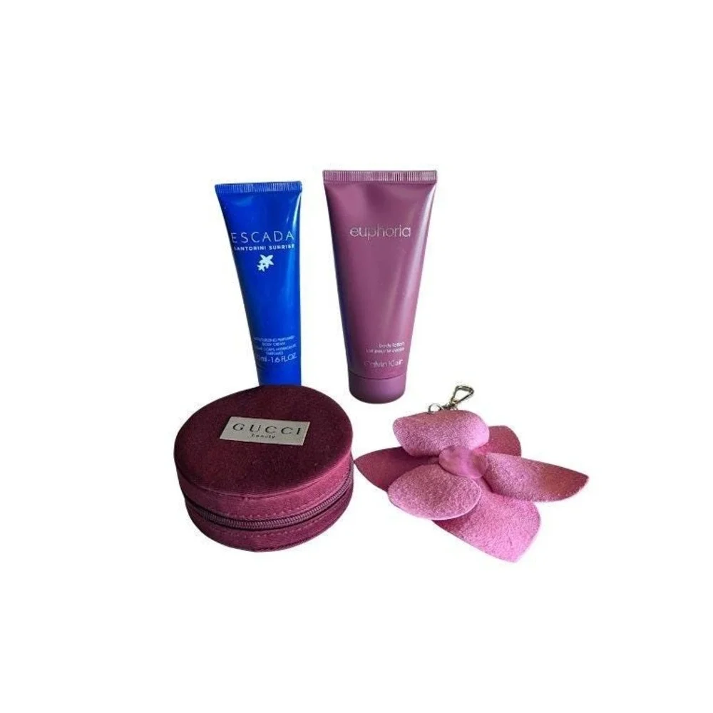 Gucci Beauty Pouch Calvin Klein Euphoria Lotion Escada Body Cream Flower Charm‎